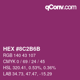 Color code: HEX #8C2B6B | qconv.com
