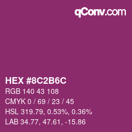 Color code: HEX #8C2B6C | qconv.com