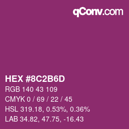 Color code: HEX #8C2B6D | qconv.com