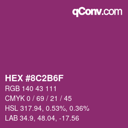 Color code: HEX #8C2B6F | qconv.com