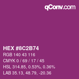 Color code: HEX #8C2B74 | qconv.com