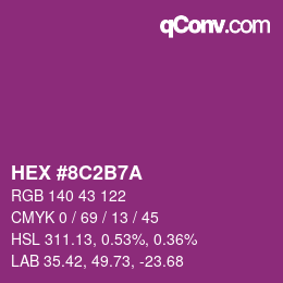 Color code: HEX #8C2B7A | qconv.com