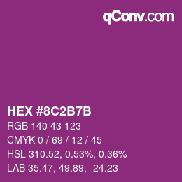 Color code: HEX #8C2B7B | qconv.com