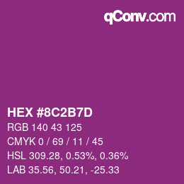 Color code: HEX #8C2B7D | qconv.com