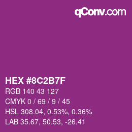 Color code: HEX #8C2B7F | qconv.com