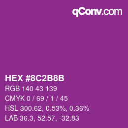 Color code: HEX #8C2B8B | qconv.com