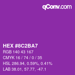 Color code: HEX #8C2BA7 | qconv.com