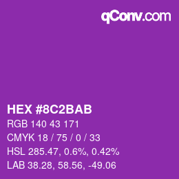 颜色代码: HEX #8C2BAB | qconv.com