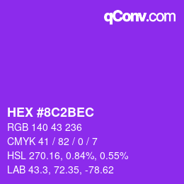 Color code: HEX #8C2BEC | qconv.com