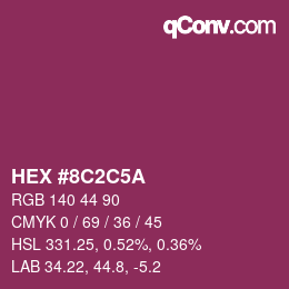 Color code: HEX #8C2C5A | qconv.com