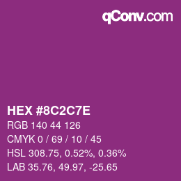Color code: HEX #8C2C7E | qconv.com