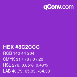Color code: HEX #8C2CCC | qconv.com