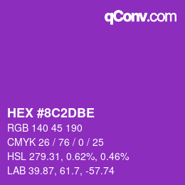 颜色代码: HEX #8C2DBE | qconv.com