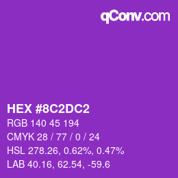 Color code: HEX #8C2DC2 | qconv.com