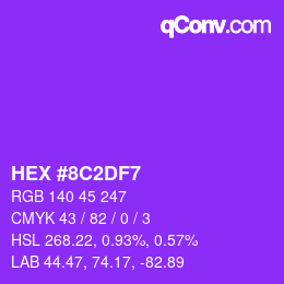Color code: HEX #8C2DF7 | qconv.com