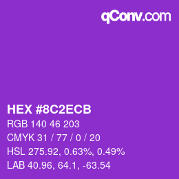 Color code: HEX #8C2ECB | qconv.com