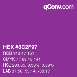 Color code: HEX #8C2F97 | qconv.com