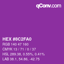 Color code: HEX #8C2FA0 | qconv.com