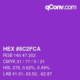 Color code: HEX #8C2FCA | qconv.com