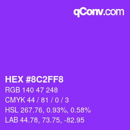 カラーコード: HEX #8C2FF8 | qconv.com