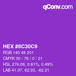 Color code: HEX #8C30C9 | qconv.com