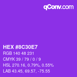 Color code: HEX #8C30E7 | qconv.com