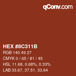 Color code: HEX #8C311B | qconv.com