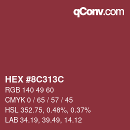 Color code: HEX #8C313C | qconv.com
