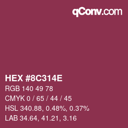 Color code: HEX #8C314E | qconv.com