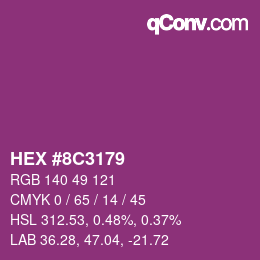 Color code: HEX #8C3179 | qconv.com