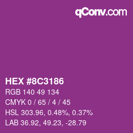颜色代码: HEX #8C3186 | qconv.com