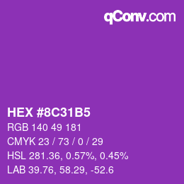 Color code: HEX #8C31B5 | qconv.com