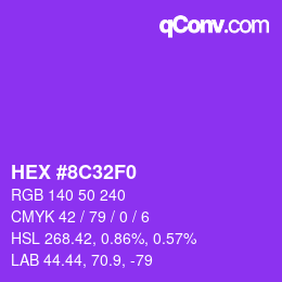 Color code: HEX #8C32F0 | qconv.com