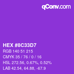 Color code: HEX #8C33D7 | qconv.com