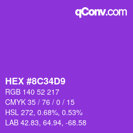 Color code: HEX #8C34D9 | qconv.com
