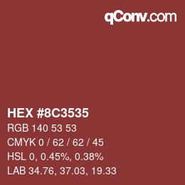 Color code: HEX #8C3535 | qconv.com