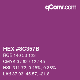 Color code: HEX #8C357B | qconv.com