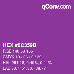 Color code: HEX #8C359B | qconv.com