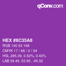 Color code: HEX #8C35A8 | qconv.com