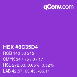 Color code: HEX #8C35D4 | qconv.com