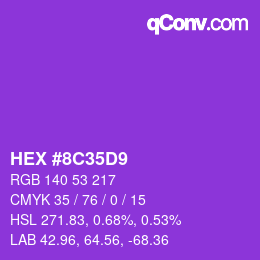 Color code: HEX #8C35D9 | qconv.com
