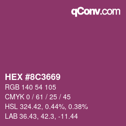 Color code: HEX #8C3669 | qconv.com