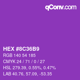 Color code: HEX #8C36B9 | qconv.com