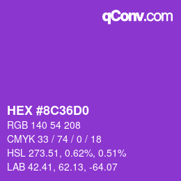 Color code: HEX #8C36D0 | qconv.com