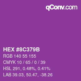 颜色代码: HEX #8C379B | qconv.com