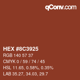 Color code: HEX #8C3925 | qconv.com