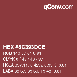 Color code: HEX #8C393DCE | qconv.com