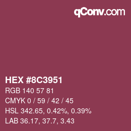カラーコード: HEX #8C3951 | qconv.com