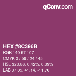 Color code: HEX #8C396B | qconv.com