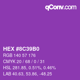 Color code: HEX #8C39B0 | qconv.com